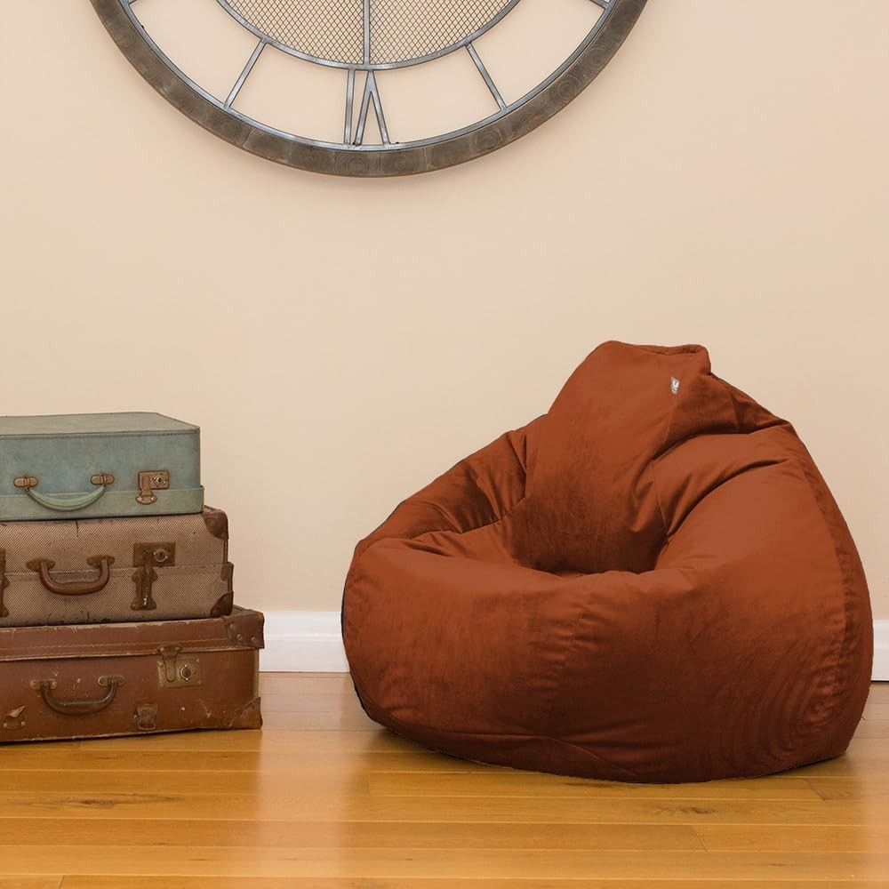 Large Velvet Bean Bag Chair Adult Seat Sofa for Gaming Room or Bedroom