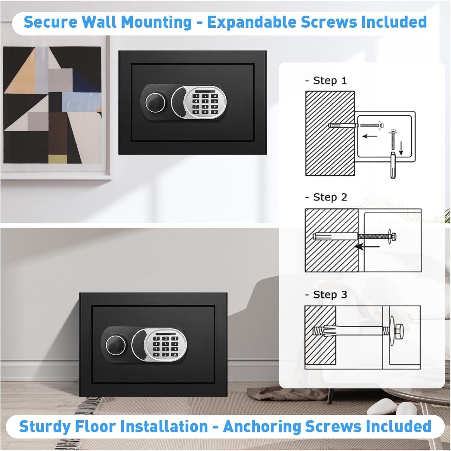 35L Fireproof Safe Box Digital Keypad Cash Document Security Safe
