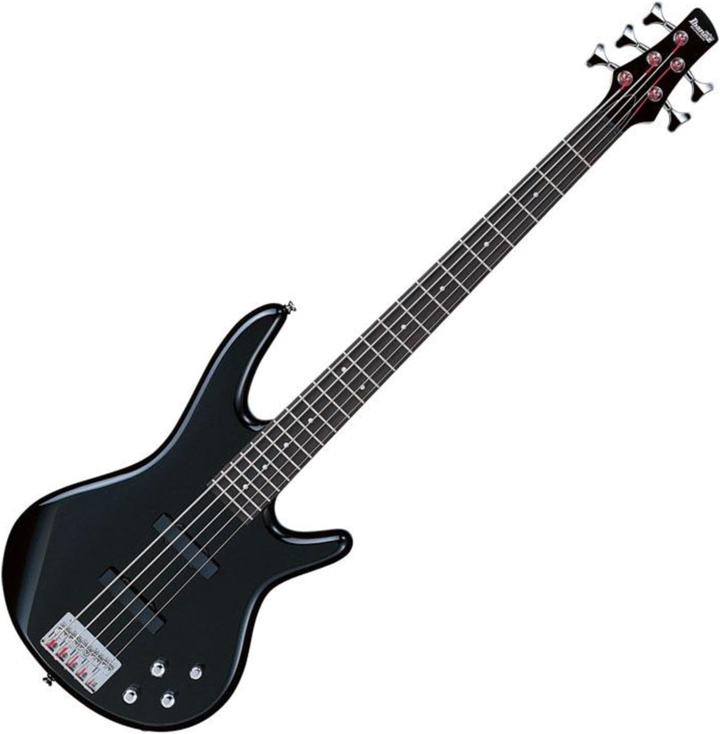 5 String Electric Bass Guitar Black Maple Neck Poplar Body