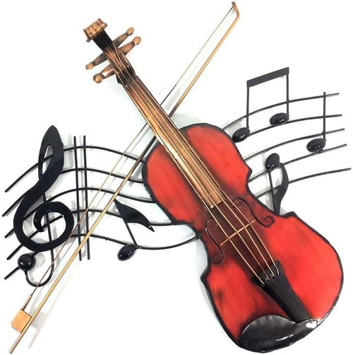 Metal Violin Wall Art Sculpture Contemporary Music Decor