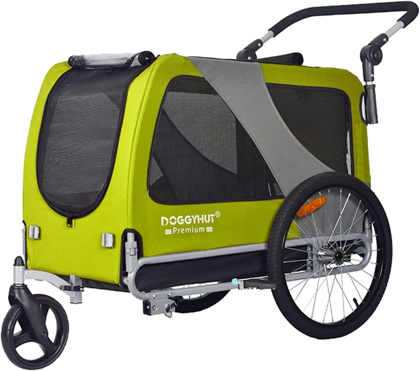 XL Dog Bike Trailer & Push Stroller 45kg Heavy Duty Green Black