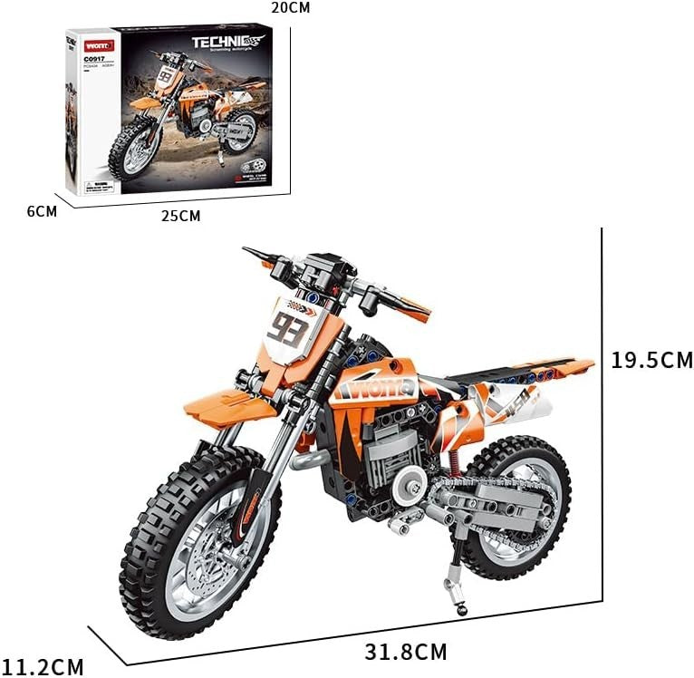 Motorcycle Racing Model Kit 434 pcs, STEM Building Set for Kids & Adults
