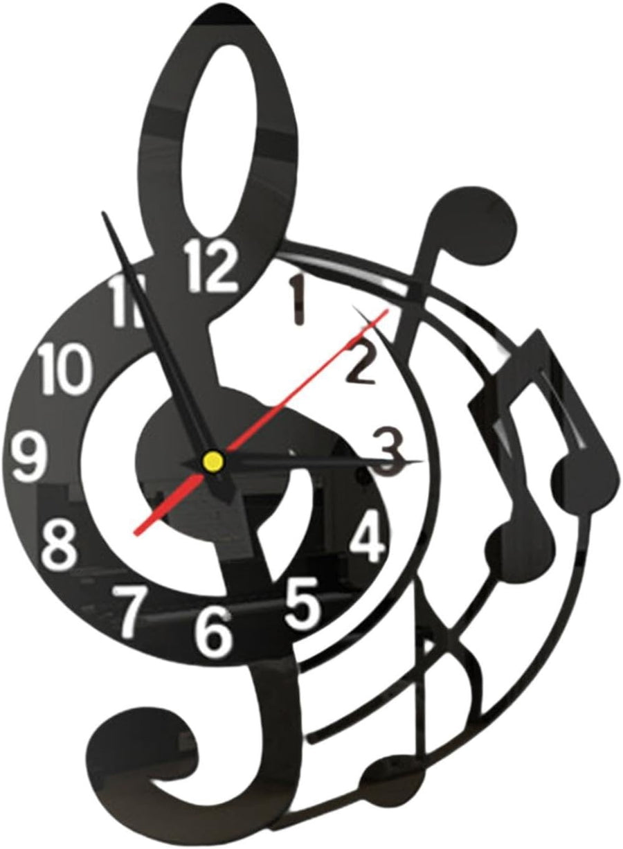 Music Note Wall Clock – Modern Silent Sweep Acrylic Design for Bedroom & Studio