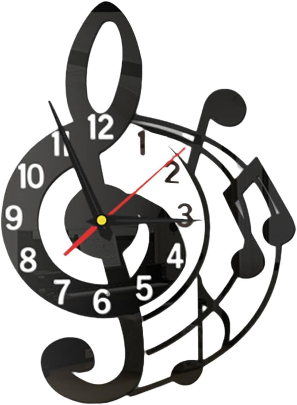 Music Note Wall Clock – Modern Silent Sweep Acrylic Design for Bedroom & Studio