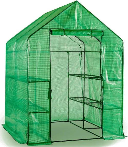 Walk-In 3 Tier 6 Shelf Greenhouse | Heavy-Duty PE Cover Garden