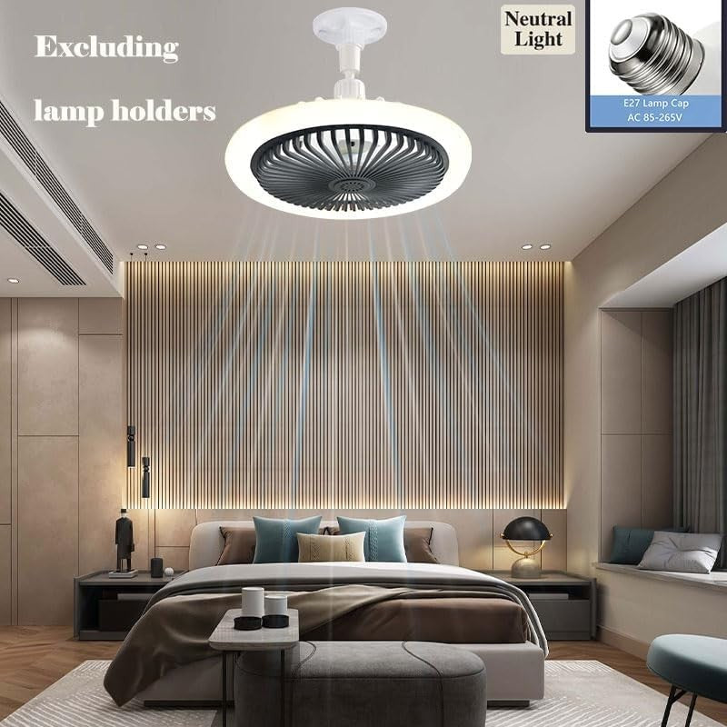 2-in-1 LED Ceiling Fan, 3 Speeds, 3 Colors, Dimmable, Remote