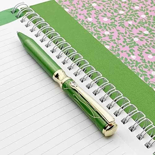 Luxury Crystal Ballpoint Pen Green Metal Executive Gift Box