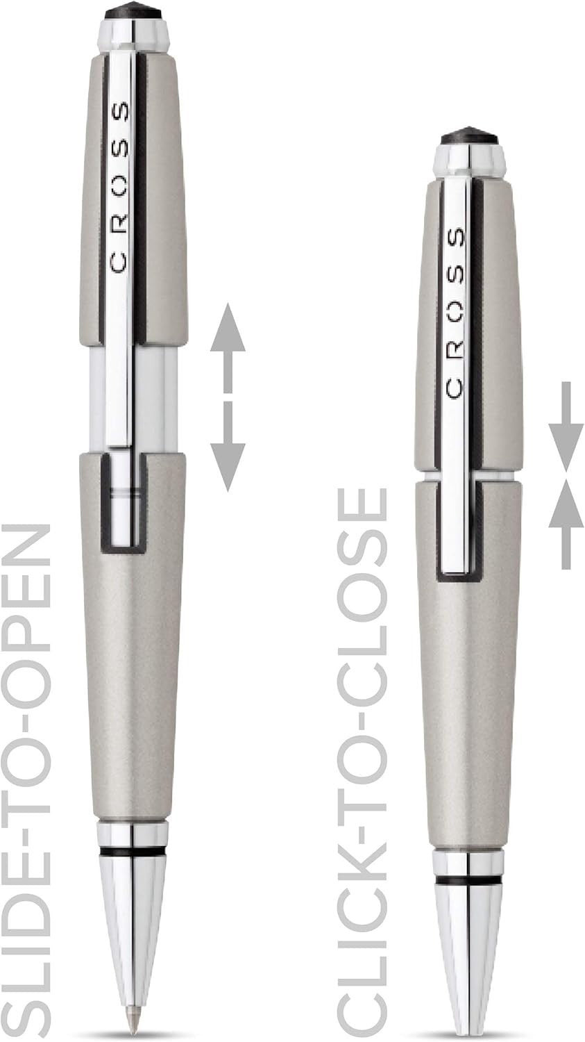 Luxury Titanium Grey Ballpoint Pen Model Edge Fine Point Gift Box