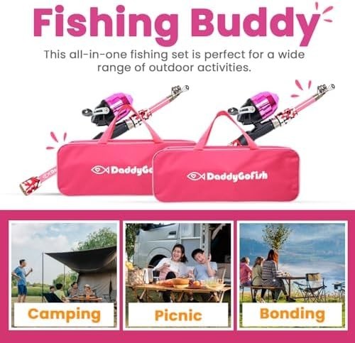 All-in-One Kids Fishing Set 4-5ft Rod Reel Combo with Gear & Accessories