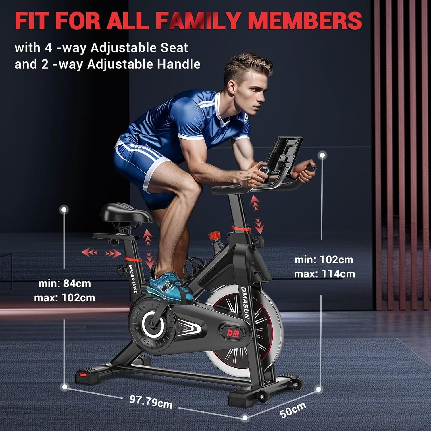 Quiet Magnetic Exercise Bike w/ LCD, Tablet Holder, Heavy Flywheel & 350lb Cap