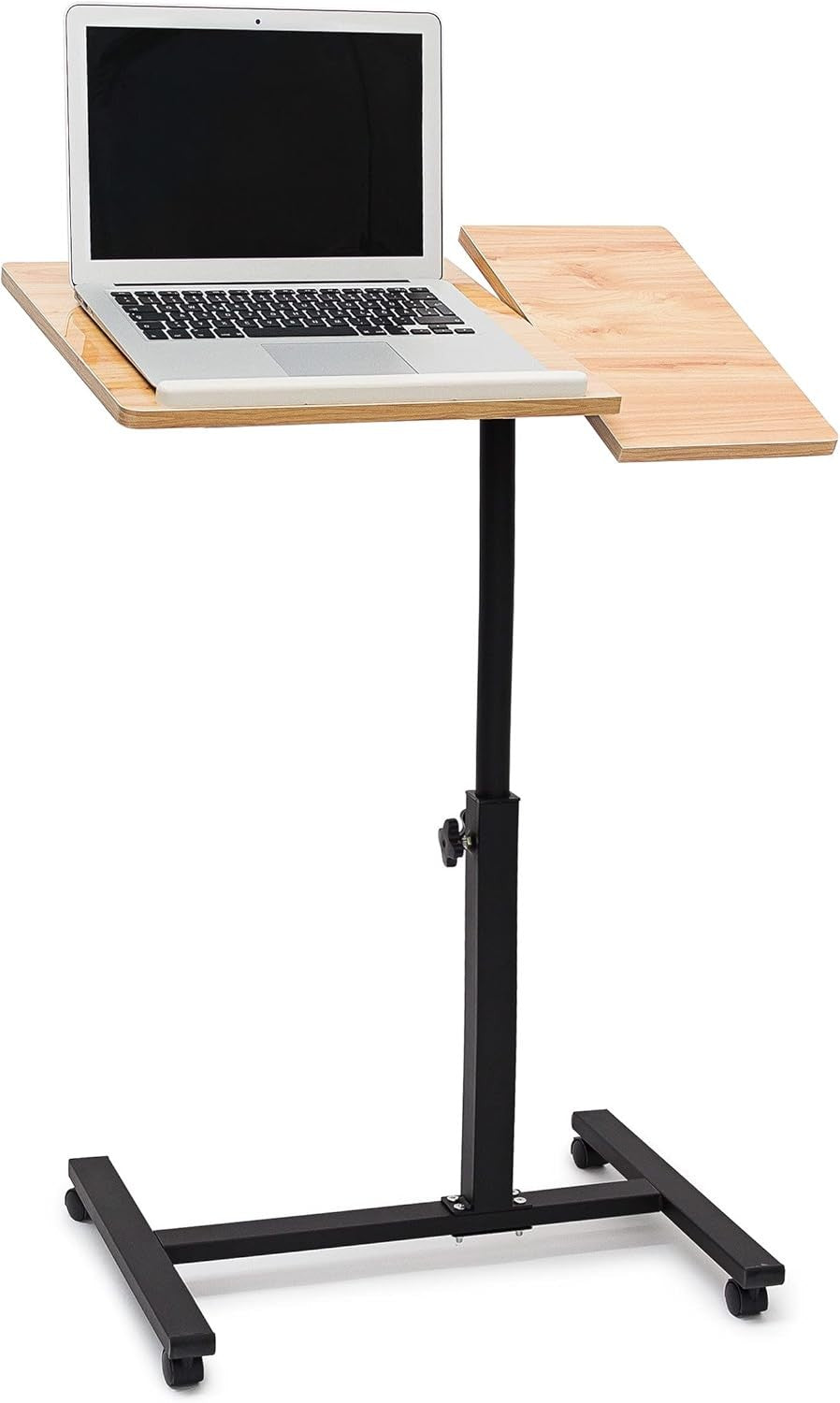 Height Adjustable Laptop Table with Wheels Sofa Bedside Rolling Stand