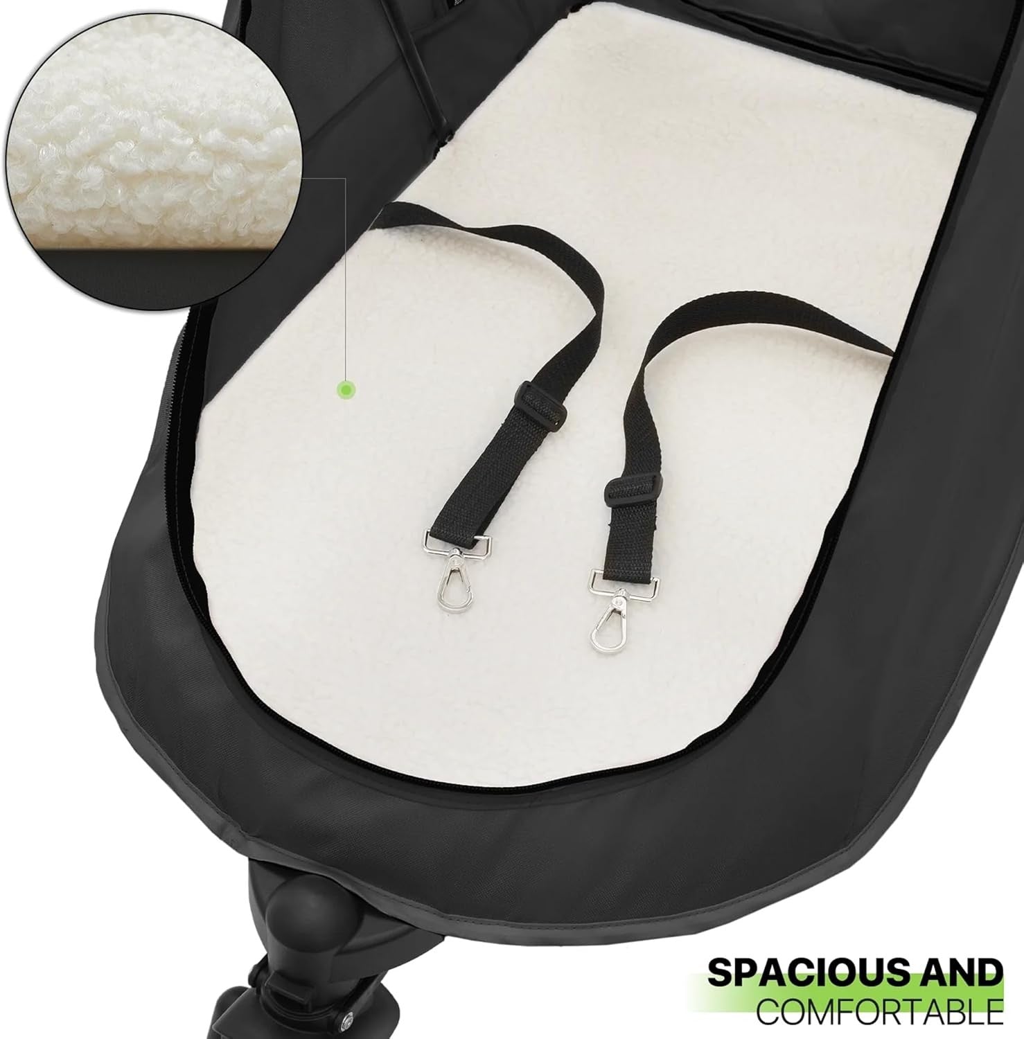 3 Wheel Dog Stroller Pushchair Foldable Pet Pram 30kg Black