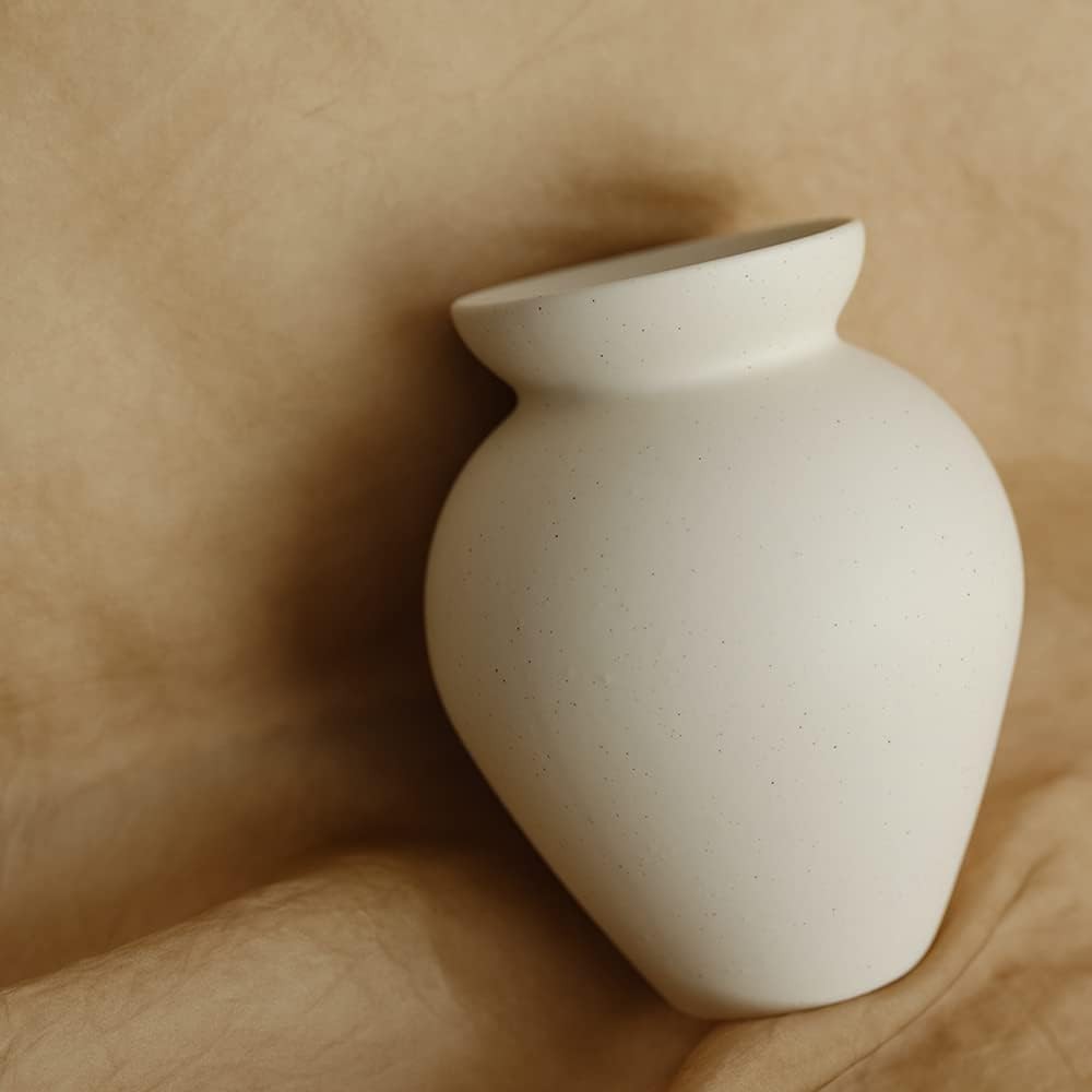 Ceramic Retro Flower Vase Nordic Milk Can Style Minimal Table Decor