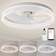 ZYDTRIP 19.7" Ceiling Fan with LED Light, 6-Speed, Dimmable, Remote & App