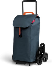 Foldable Grey Shopping Trolley 3-Wheel Large 52L Waterproof Bag