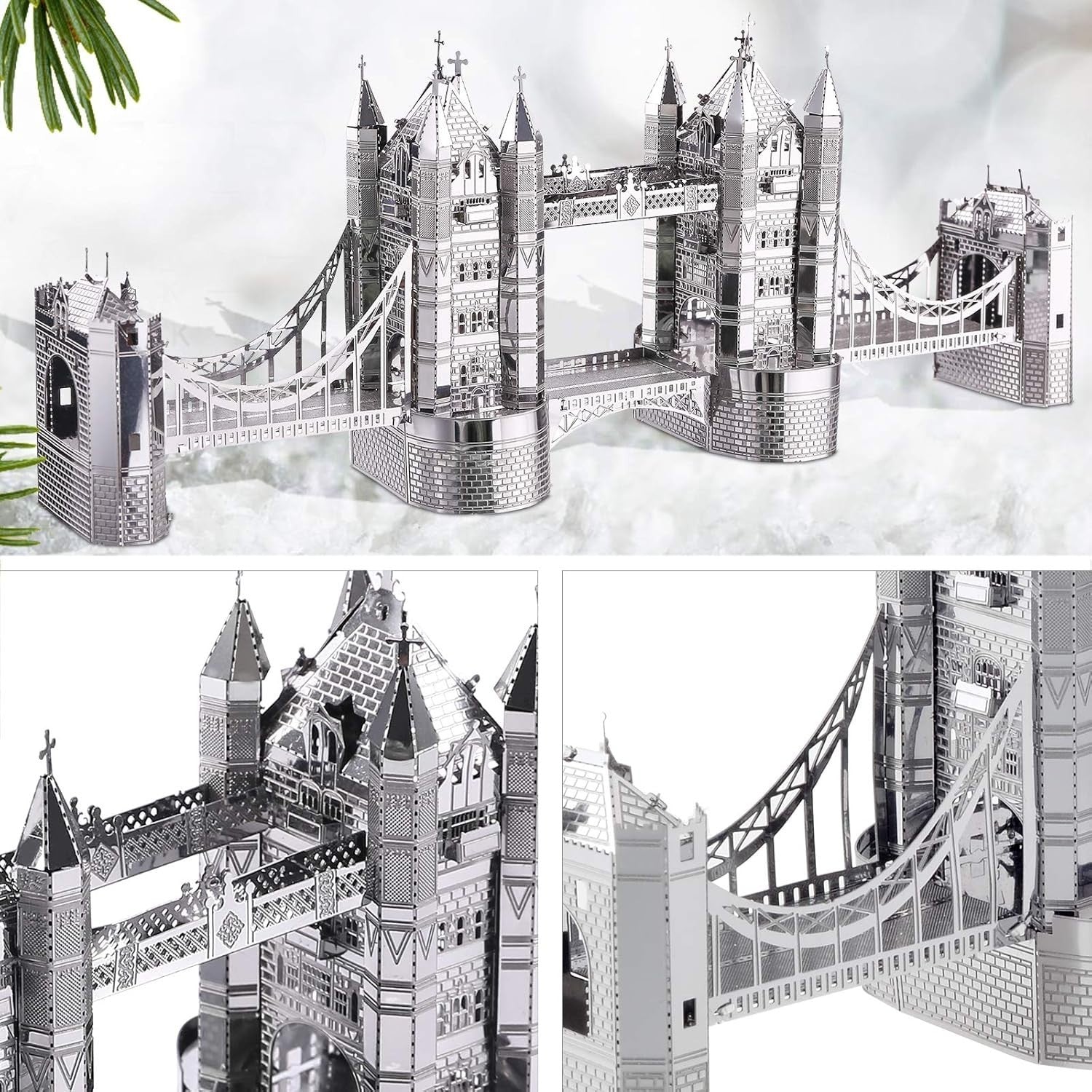 3D London Tower Bridge Metal Puzzle Kit DIY Model Gift 65pcs Fun Craft