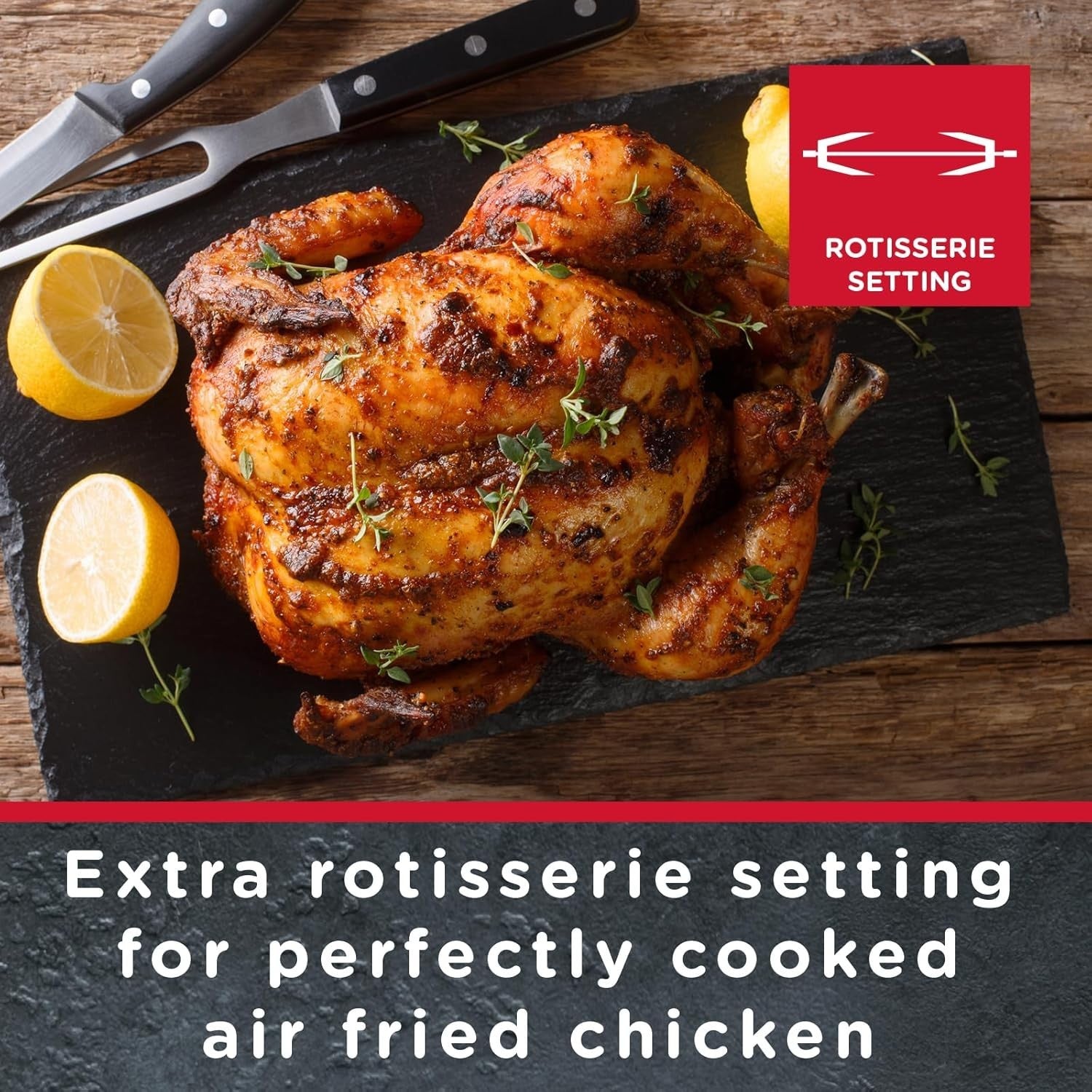 15L Air Fryer Oven with Rotisserie | 14 Presets | Dehydrate | Oil-Free Cooking
