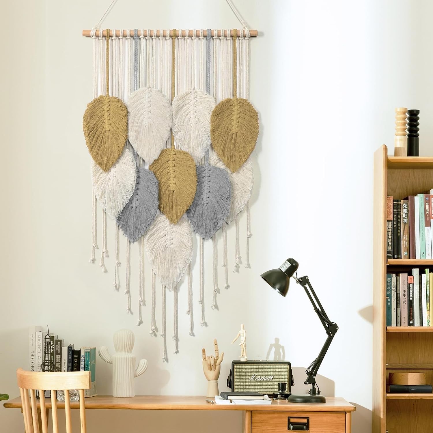 Boho Macrame Wall Hanging 16.5"x30.7" Woven Tapestry Decor