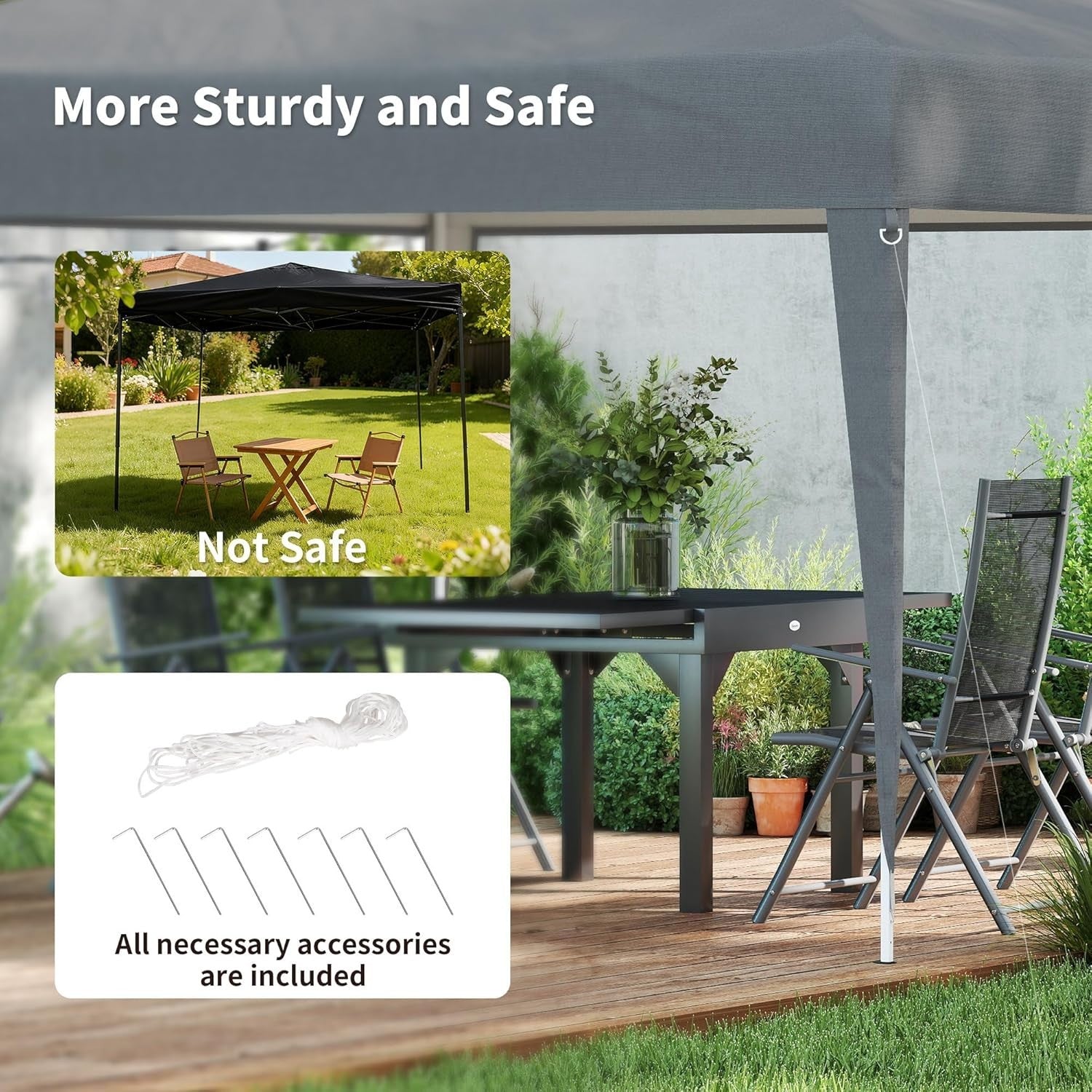 3x3m Pop Up Gazebo Adjustable Waterproof Party Tent w/ Bag Grey