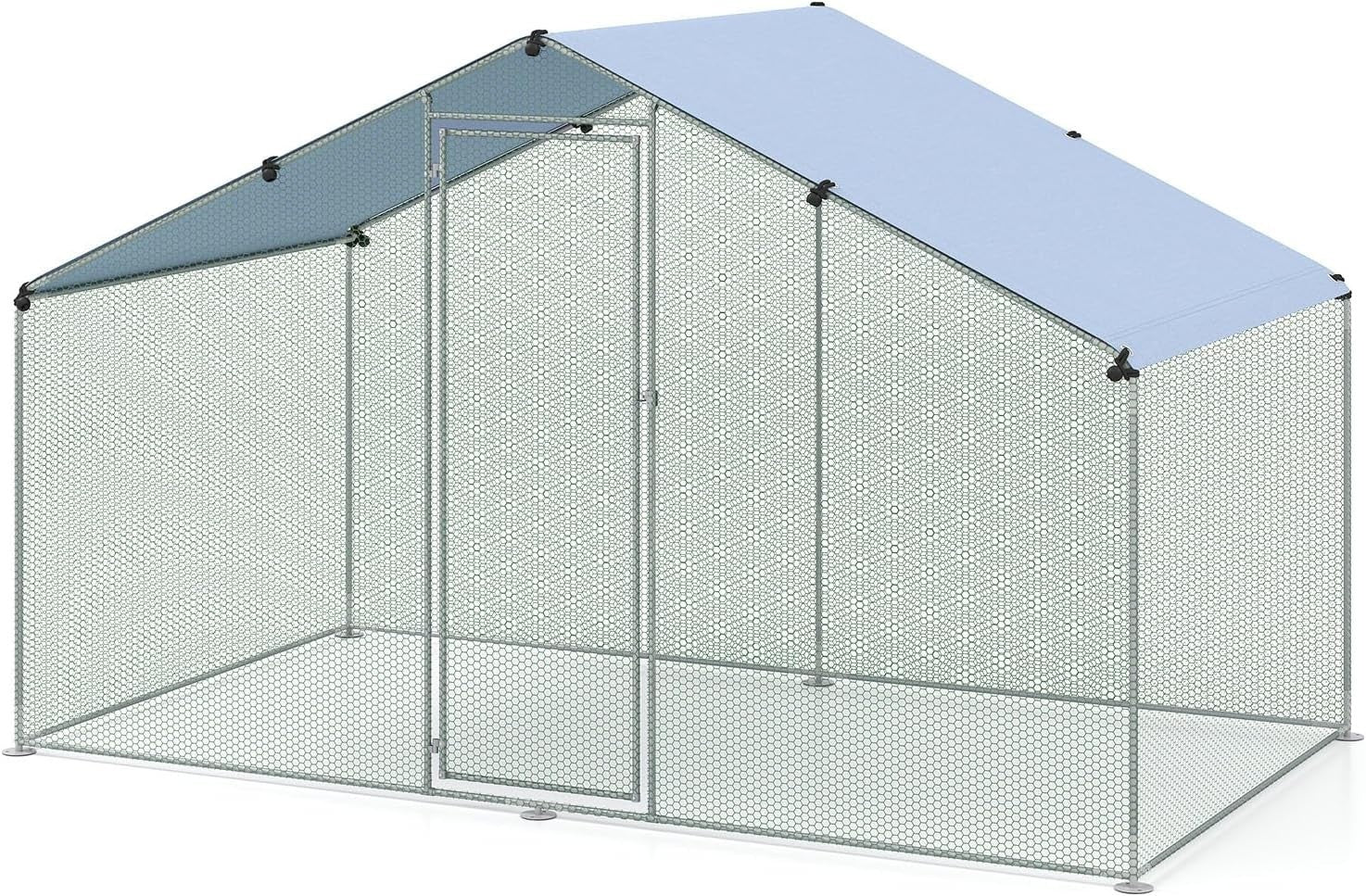 Walk In Poultry Run Galvanised Steel Enclosure with Waterproof Roof