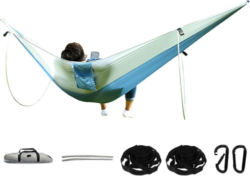 Portable Camping Hammock Lightweight Parachute Hammock with Tree Straps – Single