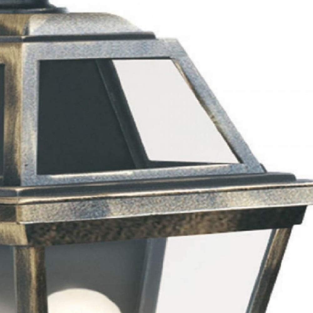 1523 Black Gold Outdoor Half Lantern Wall Light IP44