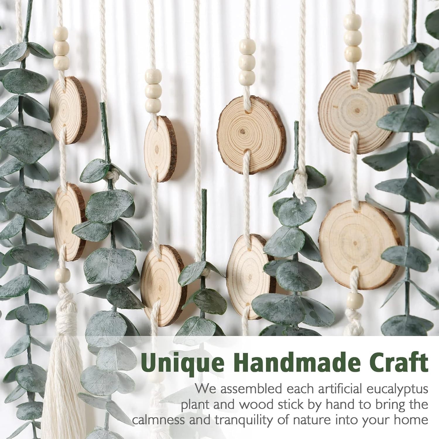 Artificial Eucalyptus Wall Hanging Boho Green-3 Home Decor