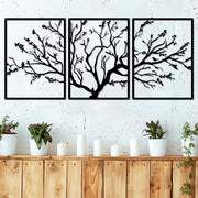 Large Tree of Life Metal Wall Art 3 Panel Modern Decor