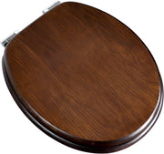 Plywood Wooden Toilet Seat Soft Close Solid Wood Oval Easy Clean Metal Hinges