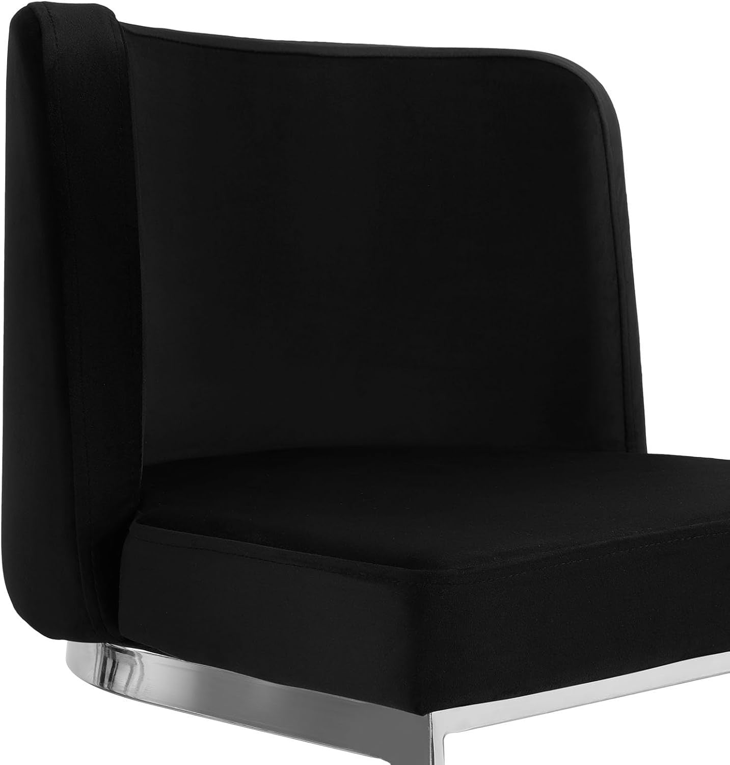 Modern Counter Bar Stools PU Leather With Back Steel Base Set Of 2