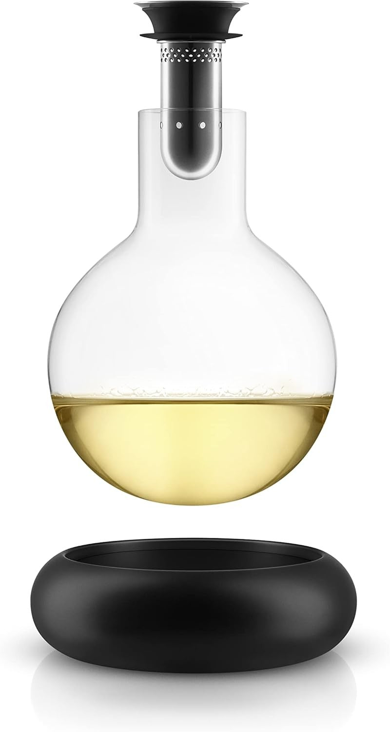 Chilled Wine Decanter With Cooling Base Glass Carafe 750ml Bar Table