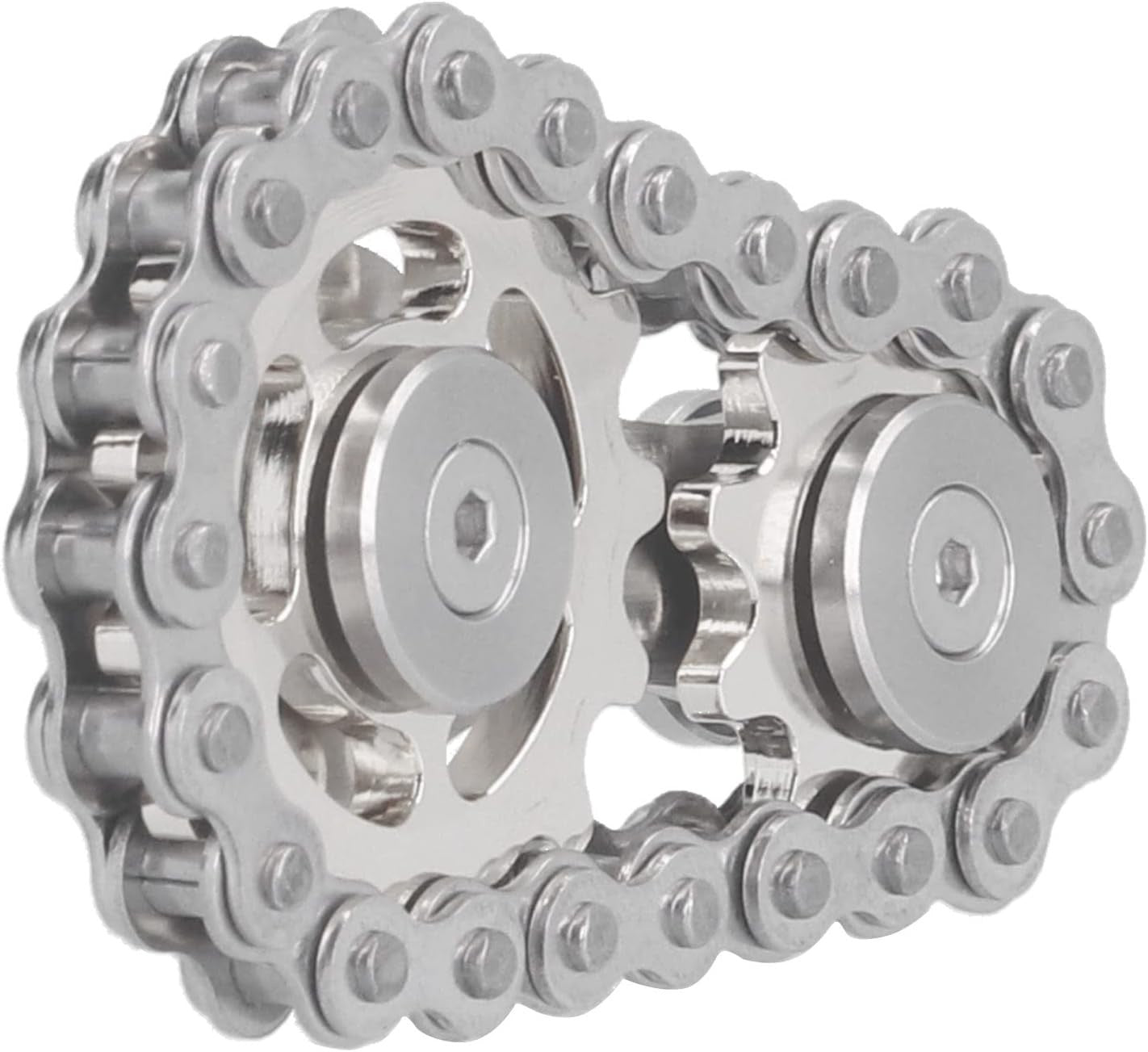 Silver Stainless Steel Gear Fidget Toy Spinner ADHD Stress Relief