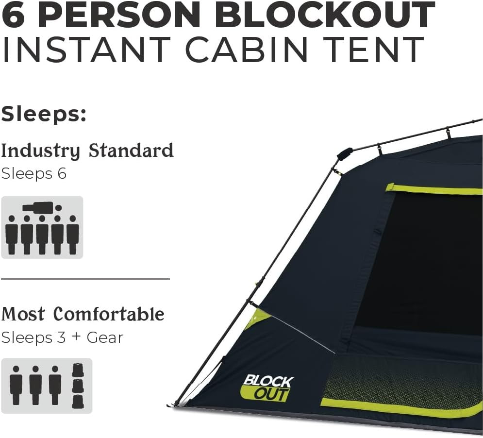 6 Person Blackout Pop Up Camping Tent Instant Cabin Family