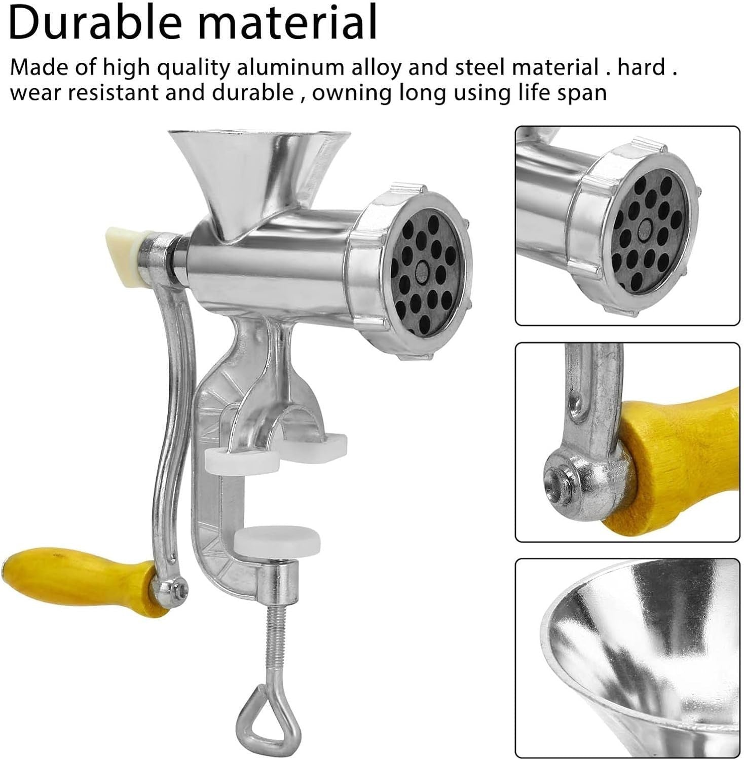 Manual Meat Grinder Sausage Maker Heavy Duty Aluminium Mincer Clamp