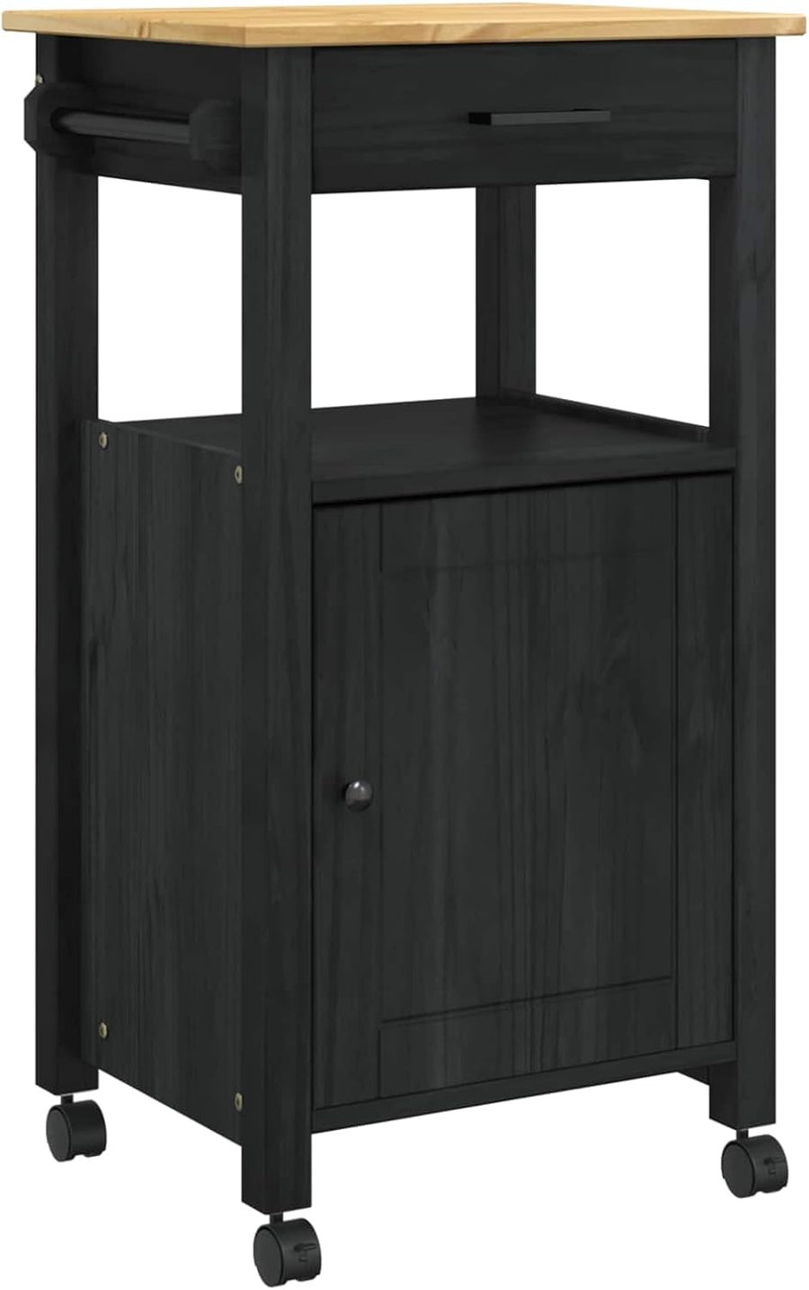 Expandable Kitchen Trolley on Wheels Storage Cabinet Worktop Mobile Serving Cart
