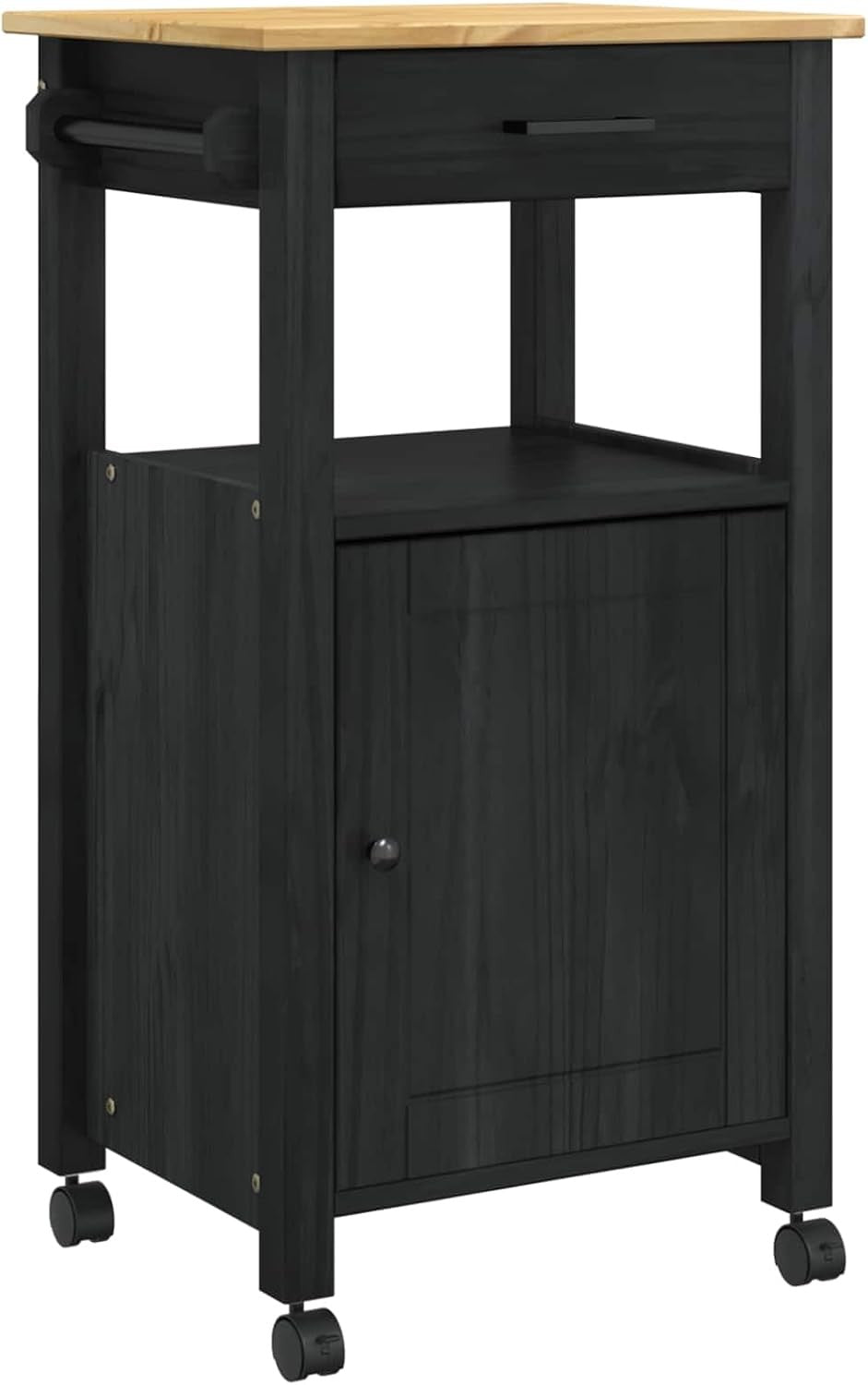 Expandable Kitchen Trolley on Wheels Storage Cabinet Worktop Mobile Serving Cart