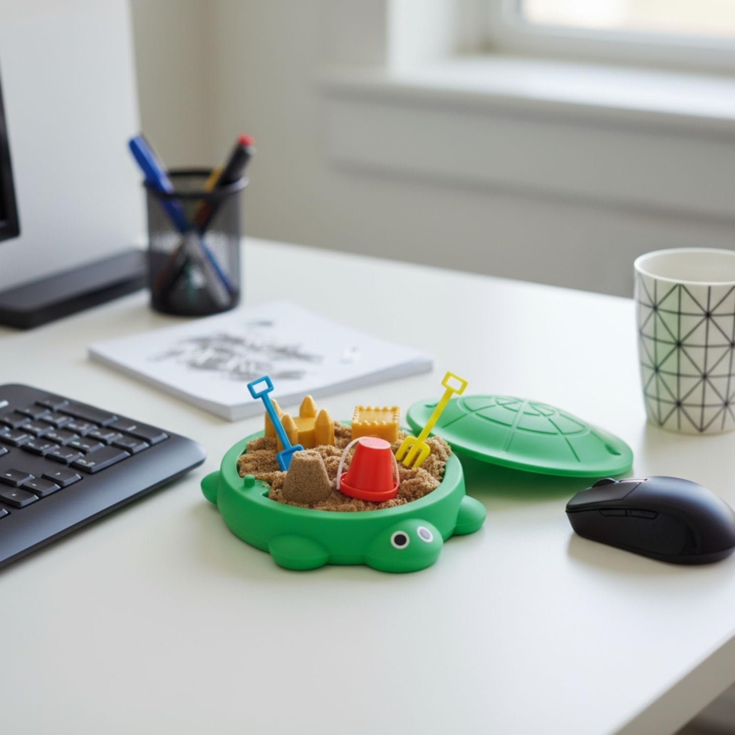 Mini Turtle Sandbox Desk Toy Zen Garden Stress Relief Fidget Set