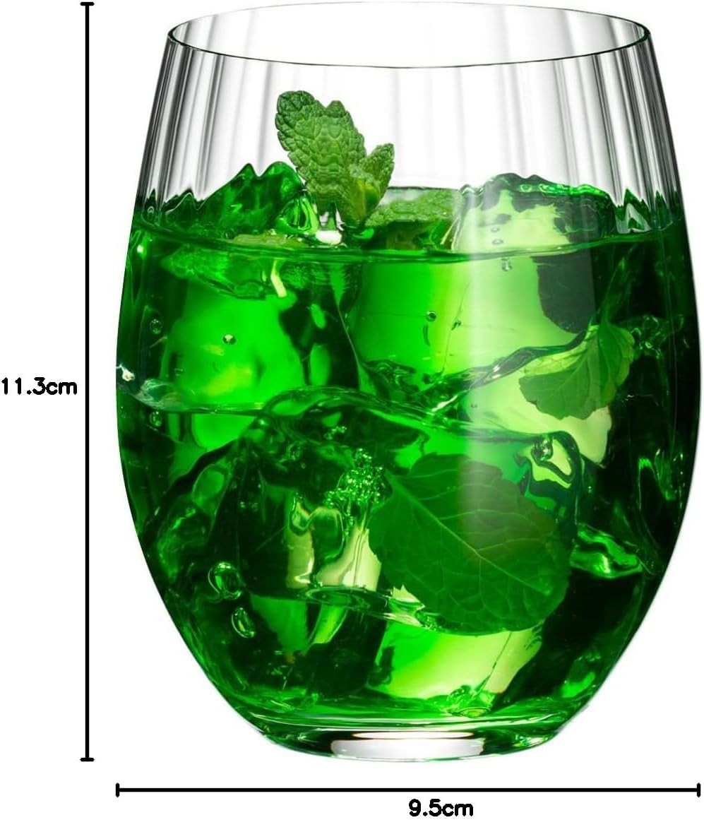 Optical Crystal Longdrink Glasses Set of 2 | 21oz Large Gin & Cocktail Tumblers