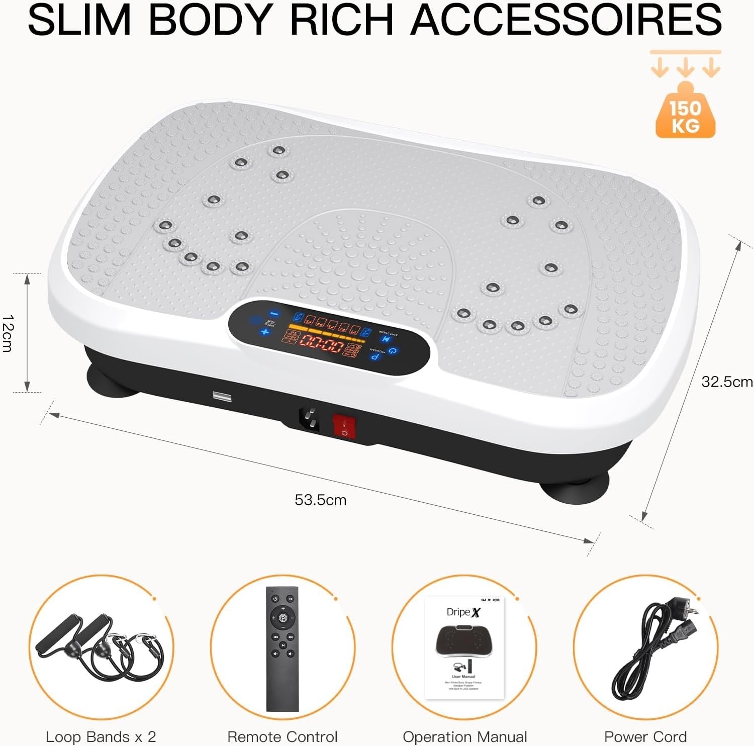 Slim Vibration Plate Fitness Platform 99 Speeds Bluetooth Home