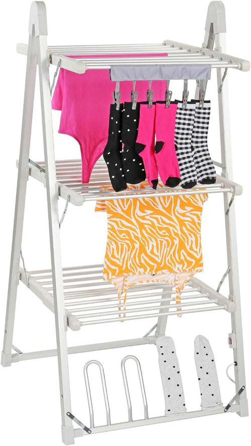 3 Tier A-Frame Heated Clothes Airer Electric Drying Rack 30 Rails 330W