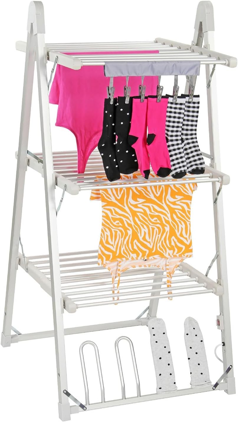 3 Tier A-Frame Heated Clothes Airer Electric Drying Rack 30 Rails 330W