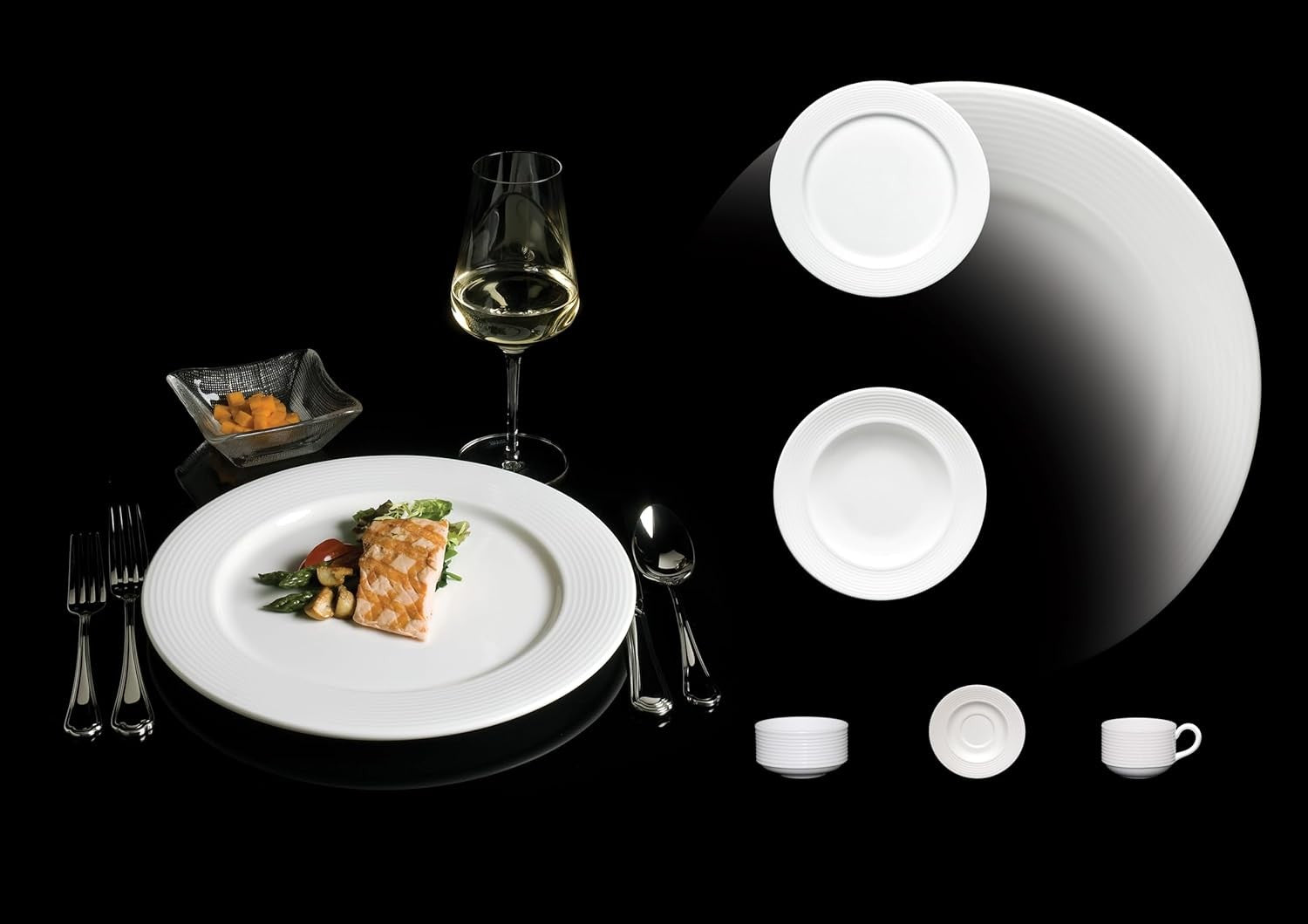 16 Piece Bone China Dinner Set Chip Resistant Plates Bowls Mugs White