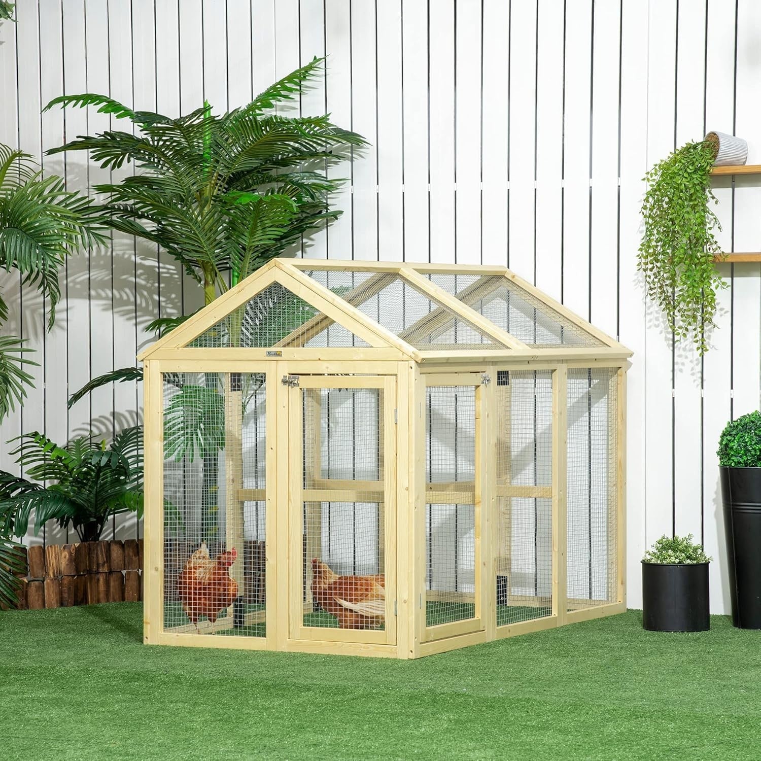 Large Wooden Chicken Run Coop Combinable Pet Playpen Outdoor 1–3 Hens