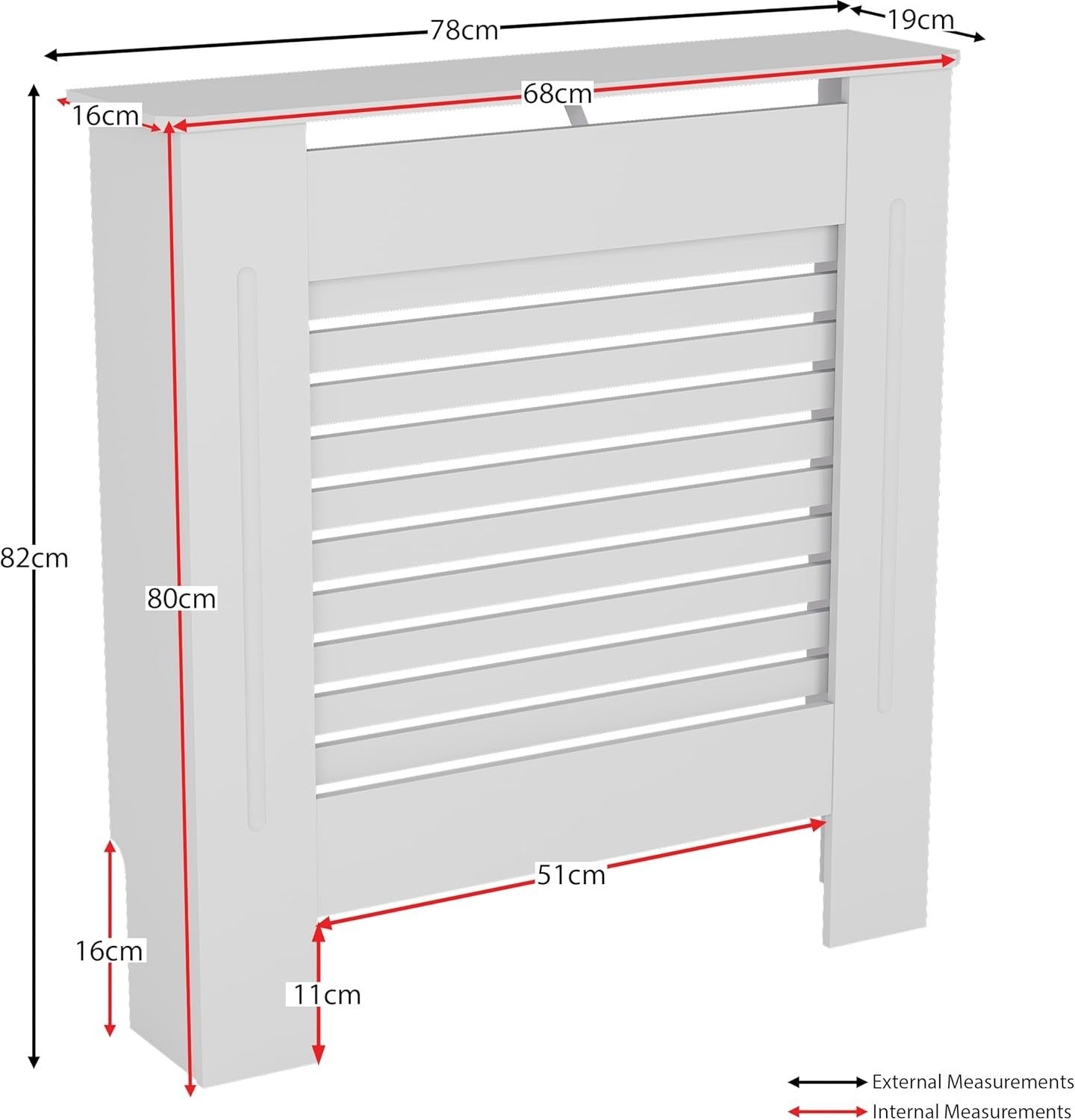 Small White Radiator Cover Modern MDF Painted Cabinet Space Saving Design