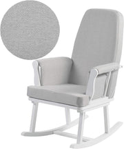 Nursery Rocking Chair Armchair Compact Glider w/ Storage Pockets Grey