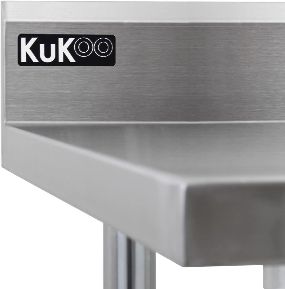 4FT Stainless Steel Catering Prep Table 250kg Bench Shelf Backsplash 120x60