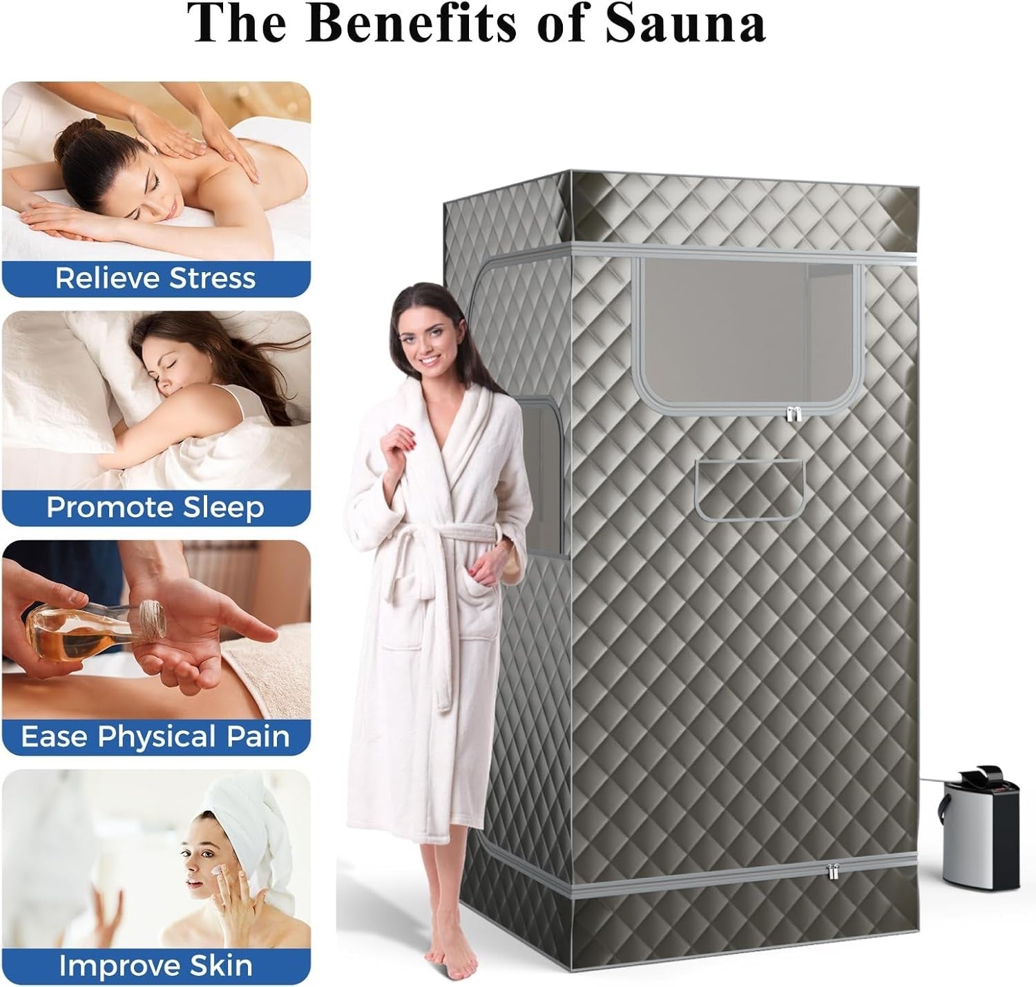 Portable Steam Sauna Tent w/ 3L Steamer & Remote – Full Body Home Detox Spa