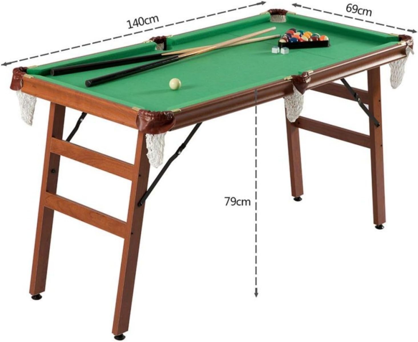 Foldaway Family Pool Table 4.5FT Space Saving Billiards Game Set