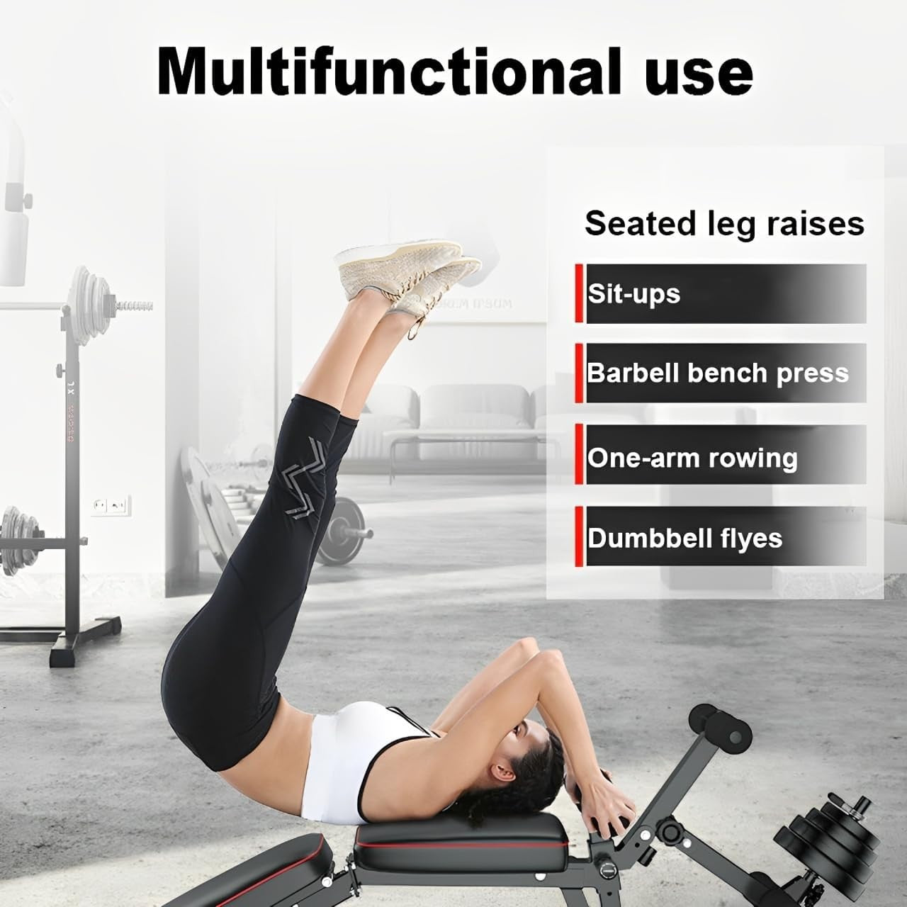 Multi-Purpose Adjustable Workout Bench 485lb Foldable Home Gym
