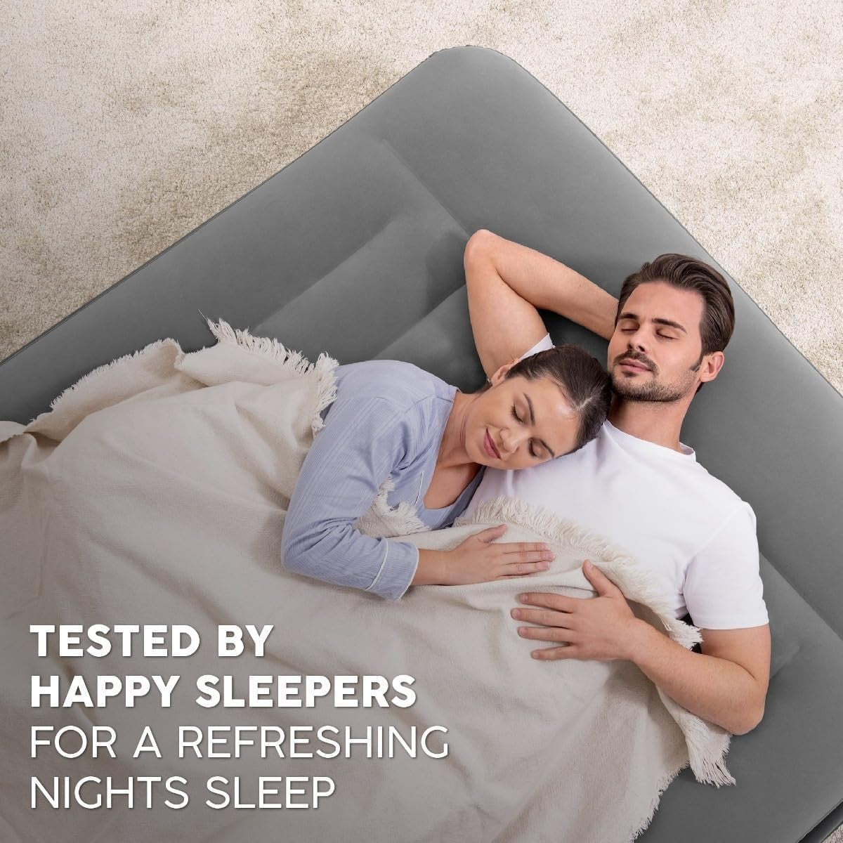 Queen Inflatable Air Mattress with Built-In Pump & Pillow – Durable, Comfortable